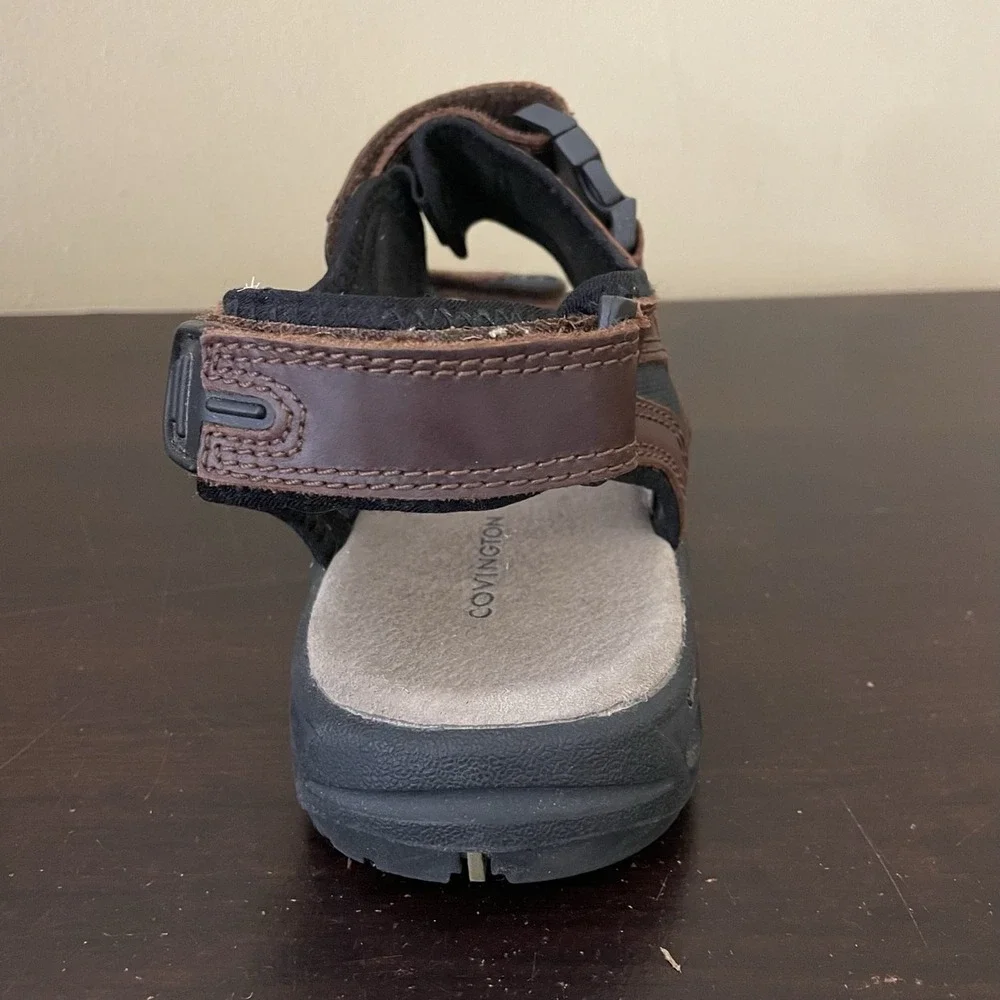 Covington Mens All Terrain Performance‎ Brown Leather Hiking Sport Sandals